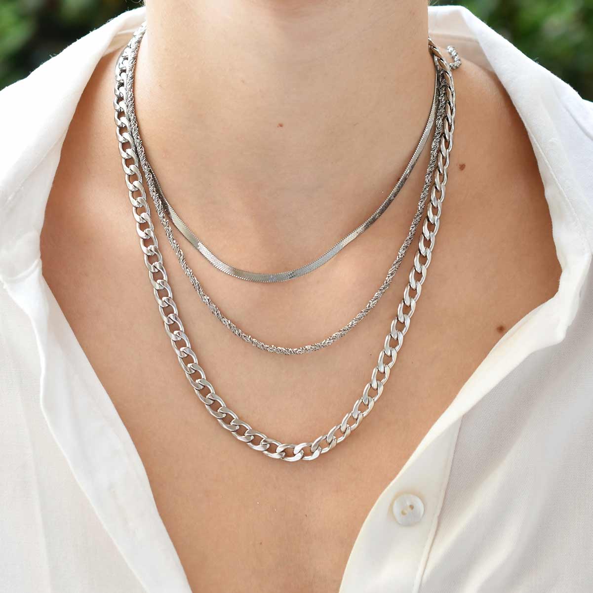 Malibu Chain Silver 4MM Αλυσίδα λαιμού από ανοξείδωτο ατσάλι 316L